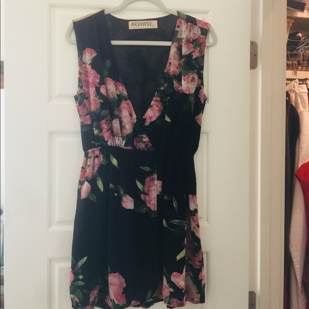 Black and Pink Floral Dress